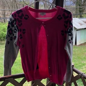 Pink printed cardigan